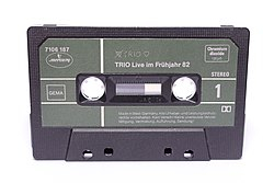 Picture of cassette tape of live recording of trio