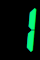 Green 7-segment digit "1" on black background