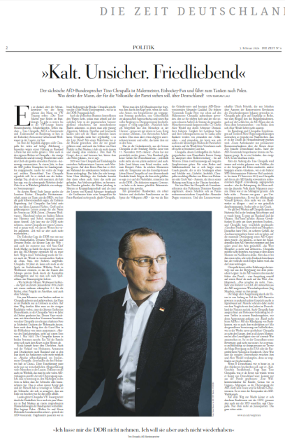 Die Zeit – Zeitungsartikel über Tino C.