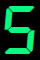 Green 7-segment digit "5" on black background